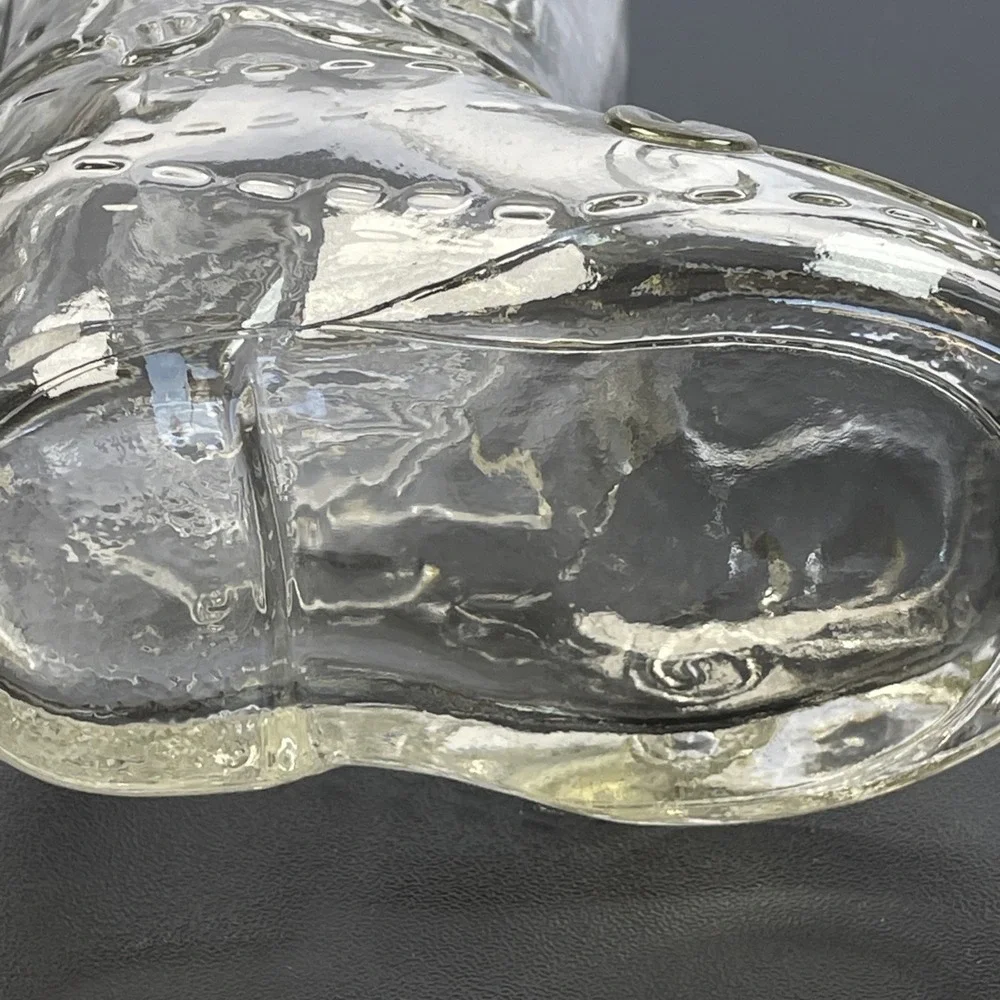 Vintage‎ lot of 2 Libbey Clear Glass Beer Mugs Cowboy Boots western bar ware